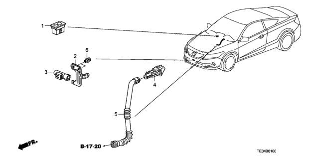 2008 Honda Accord Sensor Assy., In Car Diagram for 80530-TA0-A01
