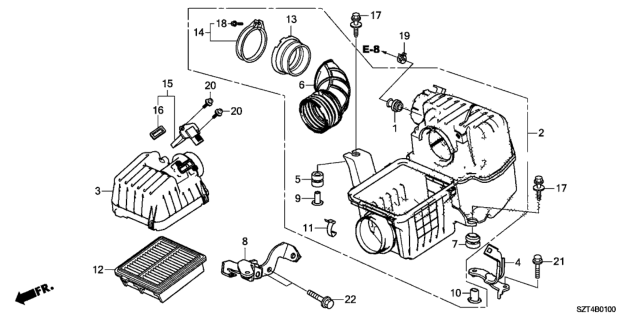 2012 Honda CR-Z Air Cleaner Diagram