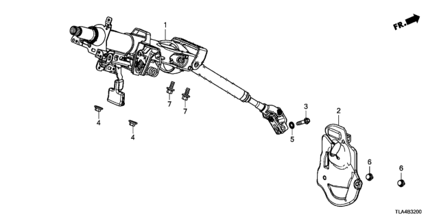 2021 Honda CR-V Cover, Steering Joint Diagram for 53321-TLA-A50