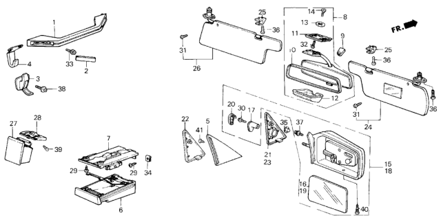 1985 Honda Civic Garnish, R. Door Mirror Diagram for 88173-SB4-670