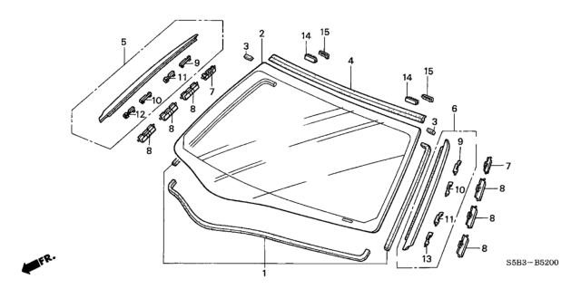 2005 Honda Civic Front Windshield Diagram