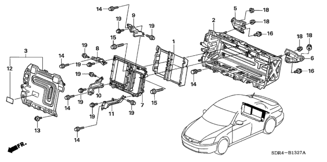 2005 Honda Accord Hybrid Stay, L. Ipu Case Diagram for 1B890-RCJ-000