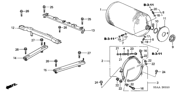 2004 Honda Civic 4 Door GX KA CVT Fuel Tank Diagram