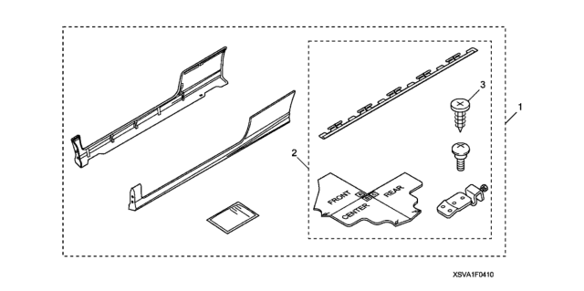 2011 Honda Civic Spoiler, Side Under (Dyno Blue Pearl) Diagram for 08F04-SVA-1T1