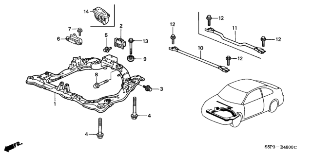 2003 Honda Civic Sub Frame Diagram