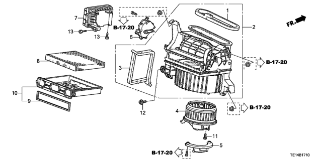 2012 Honda Accord 2 Door LX-S KL 5MT Heater Blower Diagram
