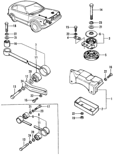 1976 Honda Civic 2 Door ** (1200) ** 4MT Engine Mount Diagram