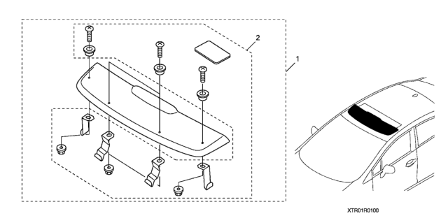 2013 Honda Civic 4 Door EX-L KA 5AT Moonroof Visor Diagram
