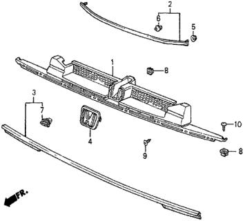 1985 Honda Prelude Molding Assy., Engine Hood Diagram for 62320-SB0-000