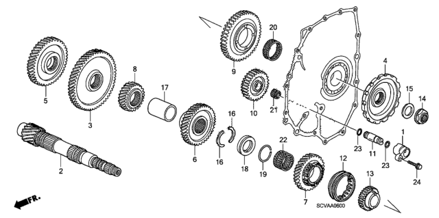 2008 Honda Element Hub, Selector Diagram for 23566-PRP-000