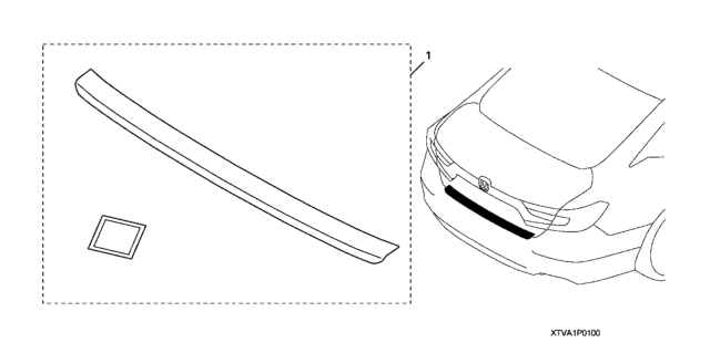 2018 Honda Accord 4 Door 20SPT KA XAT Rear Bumper Protector (Metal) Diagram