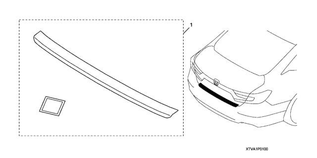 2021 Honda Accord Rear Bumper Protector (Metal) Diagram