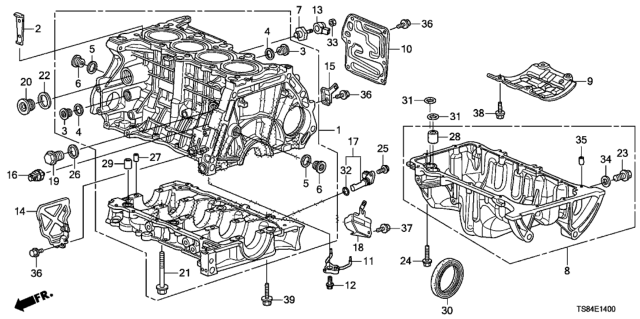 2015 Honda Civic Cylinder Block - Oil Pan (1.8L) Diagram