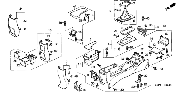 2003 Honda Civic Console Diagram