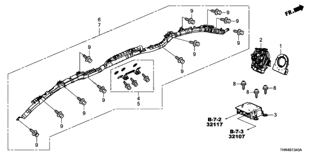 2019 Honda Odyssey Module Set, Passenger Side Curtain Airbag Diagram for 78870-THR-A81