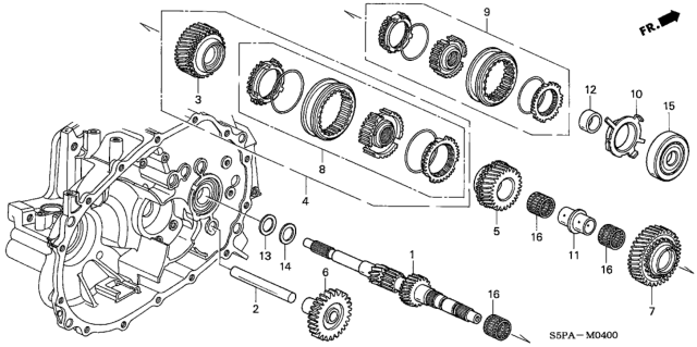 2005 Honda Civic MT Mainshaft Diagram