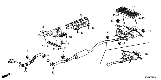 2019 Honda Civic Silencer Complete, Exhaust (Coo) Diagram for 18307-TGG-326