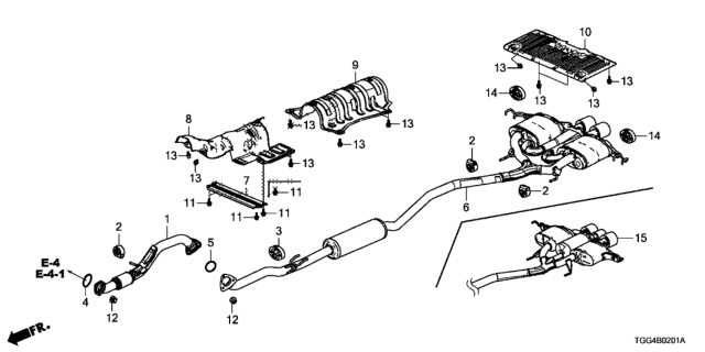 2020 Honda Civic Exhaust Pipe - Muffler Diagram