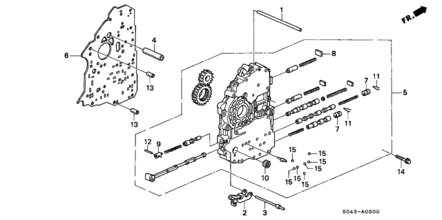 1996 Honda Civic 4 Door LX (ABS) KA 4AT AT Main Valve Body (A4RA) Diagram