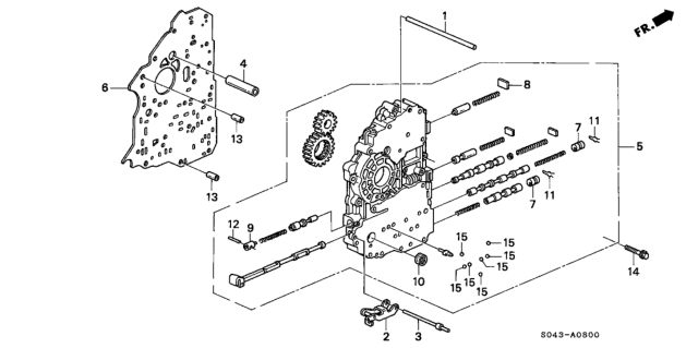 1997 Honda Civic AT Main Valve Body (A4RA) Diagram