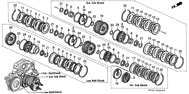 1996 Honda Accord AT Clutch Diagram