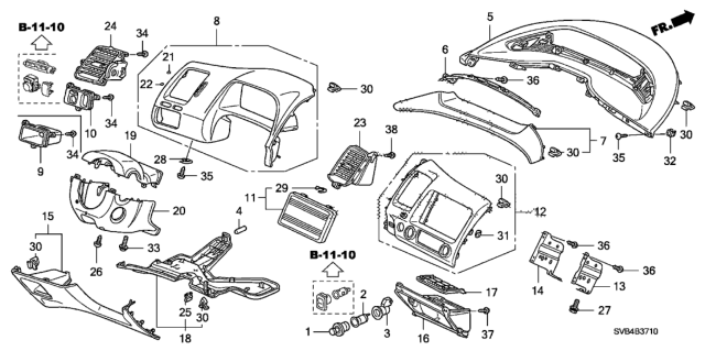 2010 Honda Civic Garnish, Switch *NH167L* (GRAPHITE BLACK) Diagram for 77225-SVA-A01ZA