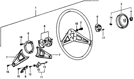 1979 Honda Civic 2 Door ** (1200) ** 4MT Steering Wheel Diagram