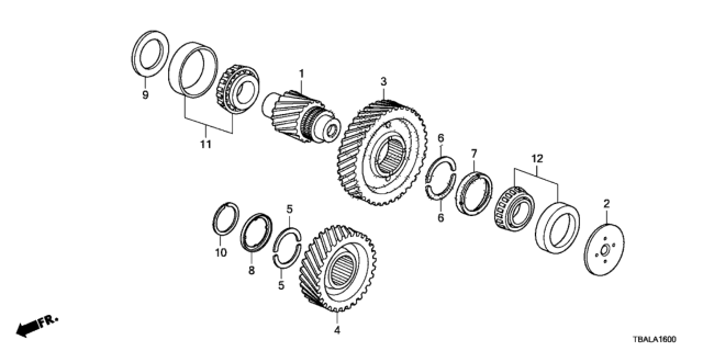 2020 Honda Civic AT Final Drive Shaft Diagram