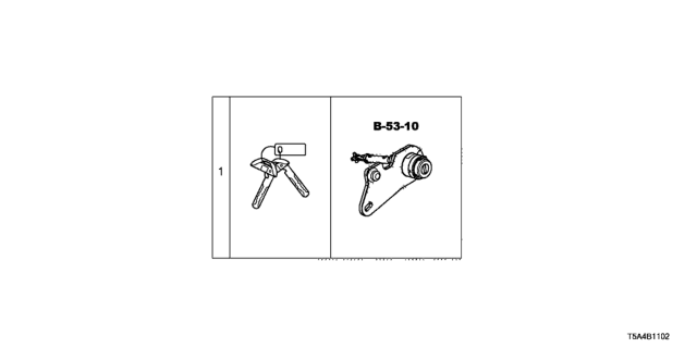 2016 Honda Fit Key Cylinder Set (Smart) Diagram