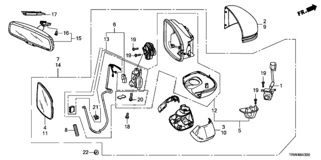 2018 Honda Clarity Plug-In Hybrid Mirror Diagram