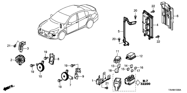 2014 Honda Accord Speaker Assembly, Audible Diagram for 37450-T3V-A01