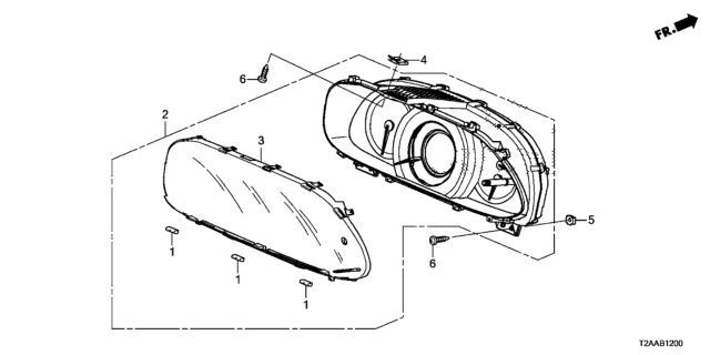 2017 Honda Accord Meter Assembly, Combination (Rewritable) Diagram for 78100-T2G-A54