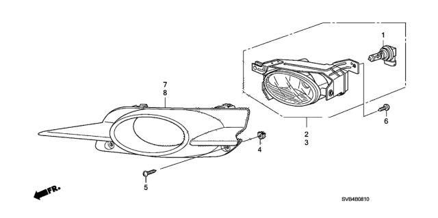 2010 Honda Civic 2 Door SI (HPT NAVIGATION) KA 6MT Foglight Diagram