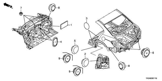 2013 Honda Civic Grommet (Rear) Diagram