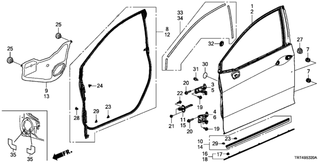 2018 Honda Clarity Fuel Cell Checker Complete, Front Diagram for 72340-TRT-A01