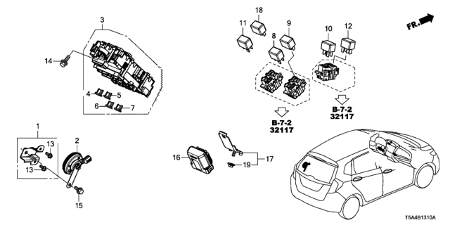 2015 Honda Fit Box Assembly, Fuse (Rewritable) Diagram for 38200-T5A-A41