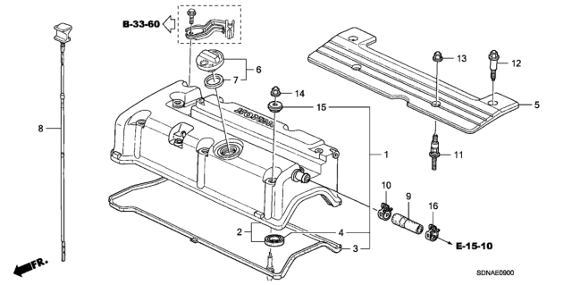 2007 Honda Accord Cylinder Head Cover (L4) Diagram