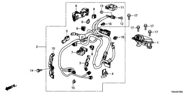 2016 Honda Civic W To W Holder,Mis Diagram for 28155-5CG-003