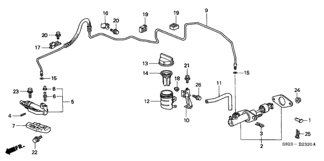 1999 Honda Accord Clutch Master Cylinder Diagram