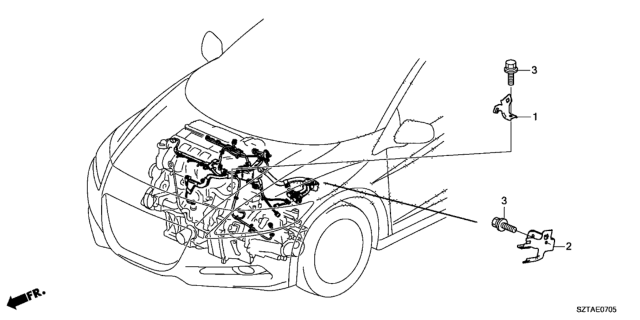 2013 Honda CR-Z Stay, Engine Wire Harness (FR) Diagram for 32746-RTW-J00