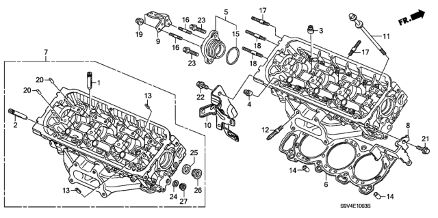 2006 Honda Pilot Rear Cylinder Head Diagram