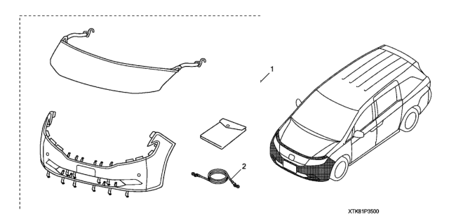 2012 Honda Odyssey 5 Door LX KA 5AT Full Nose Mask Diagram