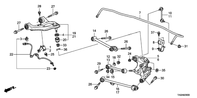 2012 Honda Accord Rear Lower Arm Diagram