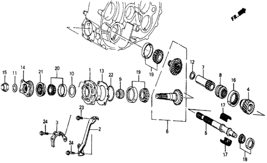 1986 Honda Civic Cover, Transfer (Rear) Diagram for 21421-PH8-010