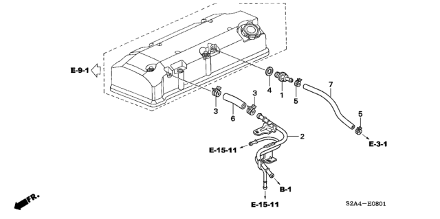 2006 Honda S2000 2 Door S2000 KA 6MT Breather Tube Diagram