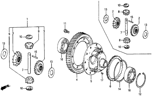 1984 Honda Prelude 2 Door DX KA 4AT AT Differential Diagram