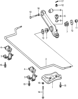 1982 Honda Civic 5 Door ** (WAGOVAN) KA HMT Front Lower Arm  - Stabilizer Diagram