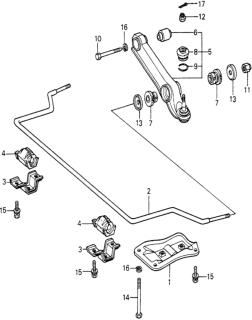 1980 Honda Civic Base, Stabilizer Fitting Diagram for 50250-SA0-000