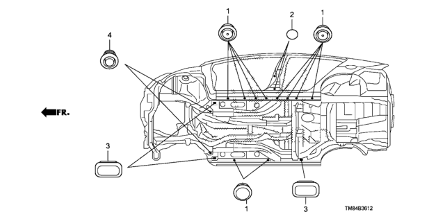 2013 Honda Insight Grommet (Lower) Diagram