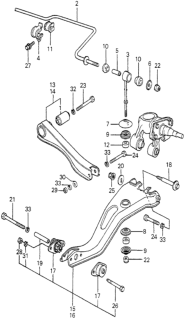 1981 Honda Prelude Spring, Rear Stabilizer Diagram for 52300-692-010